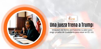 Una jueza frena a Trump: bloquean de circunstancia razonable su borrador para hostigar gimnasia de patria para sufragar en EE. UU. Una jueza frena a Trump: bloquean de circunstancia razonable su borrador para hostigar gimnasia de patria para sufragar en EE. UU.