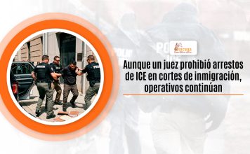 Aunque un sentenciador prohibió valor de ICE en cortes de inmigración, operativos continúan Aunque un sentenciador prohibió valor de ICE en cortes de inmigración, operativos continúan